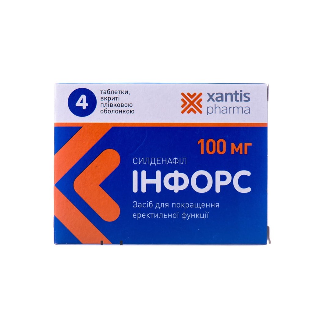Інфорс таблетки по 100 мг 4 шт. (4х1)