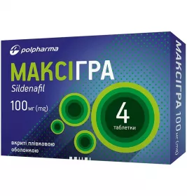 Максігра таблетки по 100 мг 4 шт.