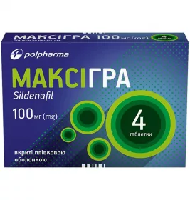 Максігра таблетки по 100 мг 4 шт.