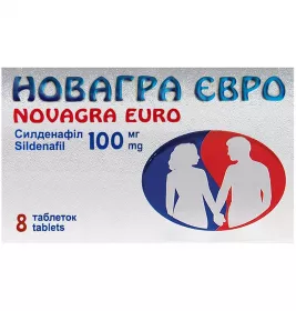 Новагра євро таблетки по 100 мг 8 шт. (4х2)