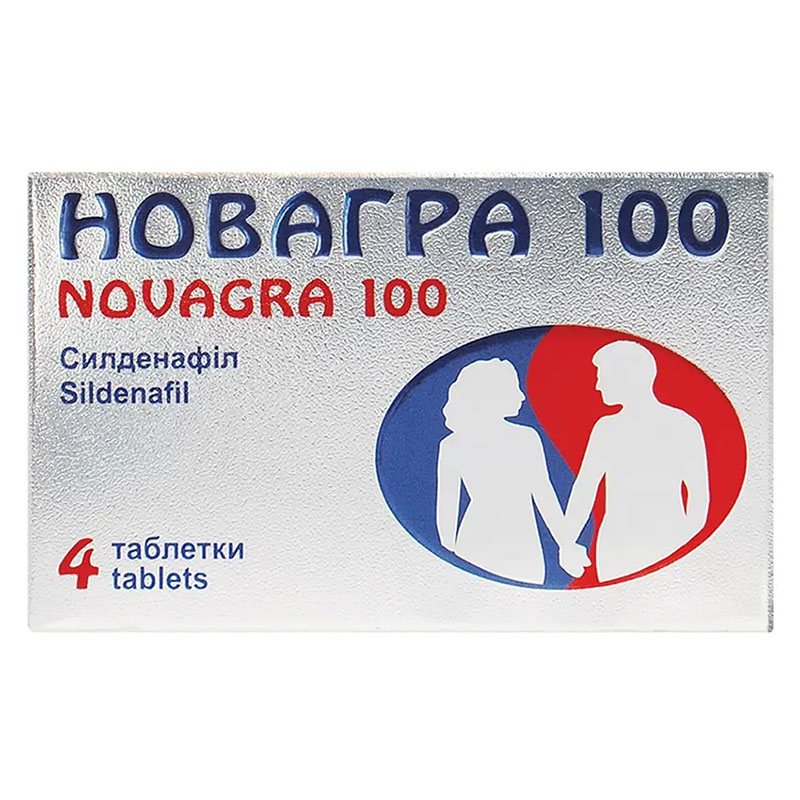 Новагра 100 таблетки по 100 мг 4 шт. Новагра 100 таблетки по 100 мг 4 шт.