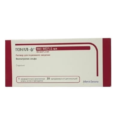 ГОНАЛ-Ф®, Merck Serono International  (Швейцарія), р-н д/ін. 900 МО картридж, вклад. в ручку д/введ 1