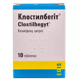 Клостилбегіт таблетки по 50 мг 10 шт. у флаконі
