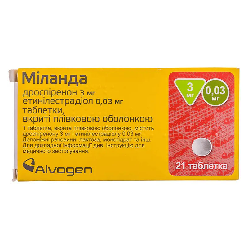 Міланда таблетки по 3 мг/0.03 мг 21 шт.