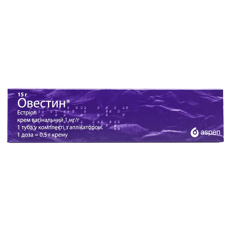Овестин крем вагінальний 1 мг/г по 15 г у тубах з аплікатором