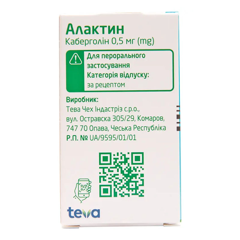 Алактин таблетки по 0.5 мг 2 шт.