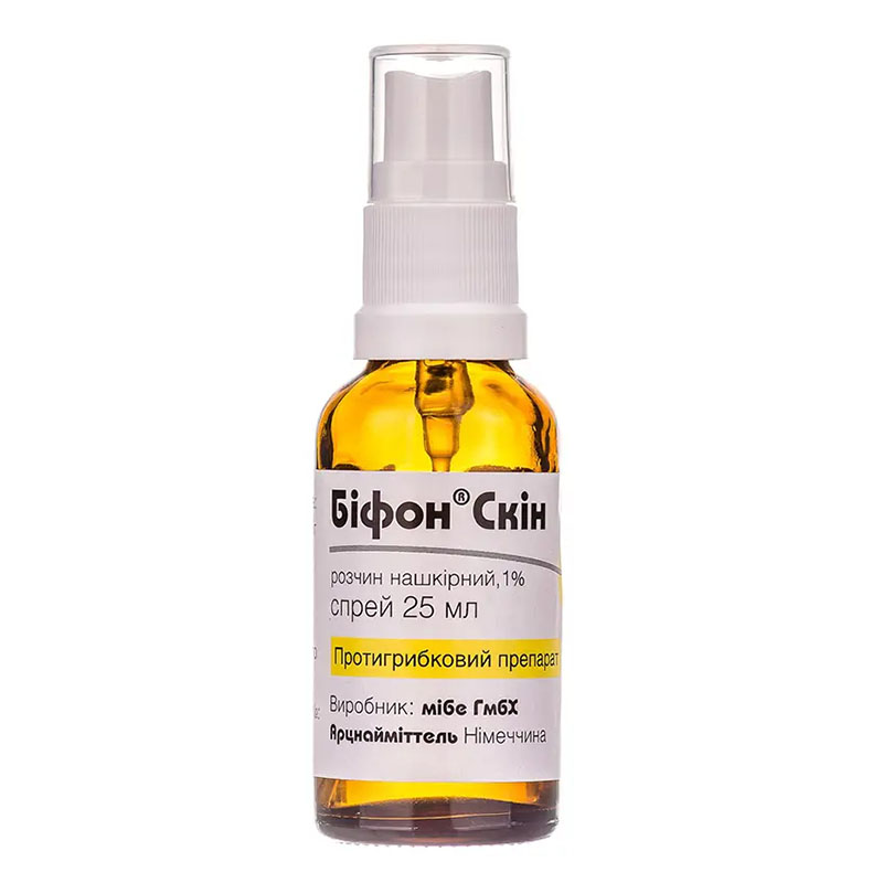 Біфон Скін нашкірний розчин спрей 1% по 25 мл у флаконі