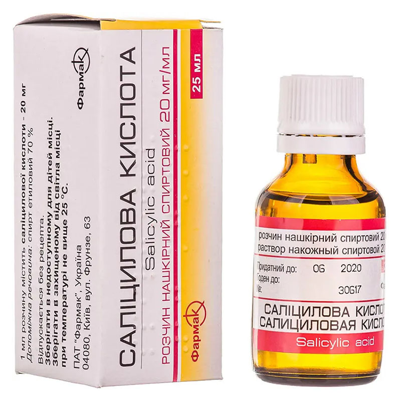 Саліциловий спирт 2% по 25 мл у флаконі 1 шт. - Фармак