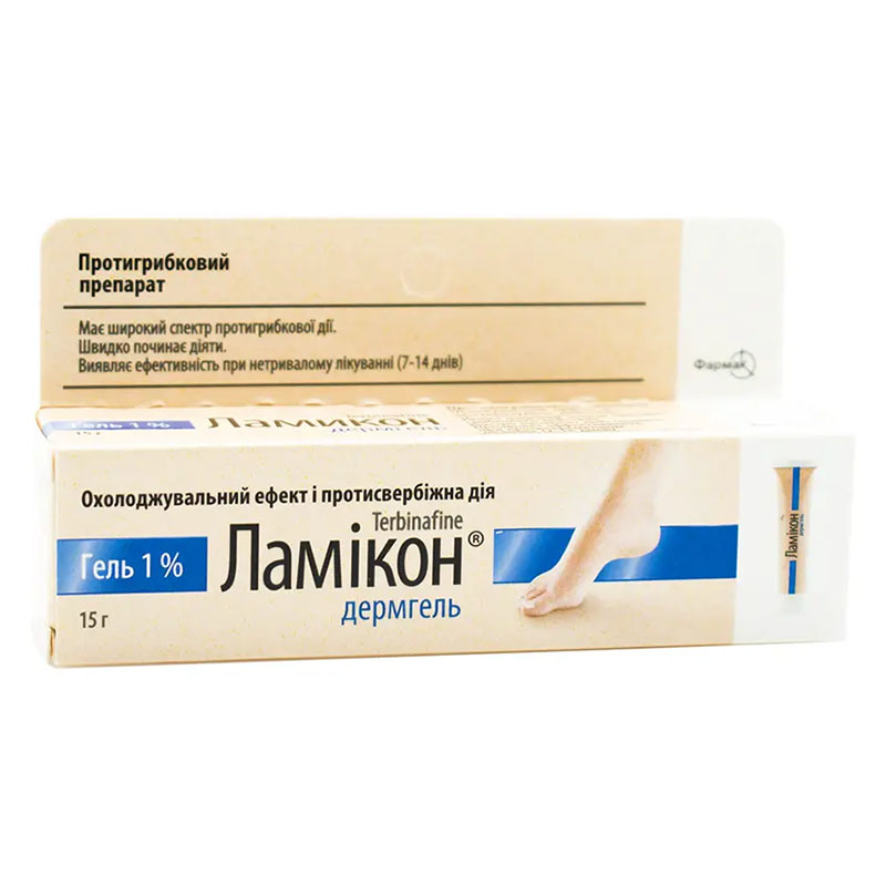 Ламикон Дермгель гель 1% по 15 г в тубах Ламикон Дермгель гель 1% по 15 г в тубах