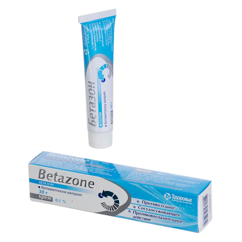 Бетазон крем 0.1% по 30 г у тубах