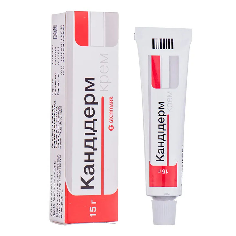Кандідерм крем по 15 г у тубах
