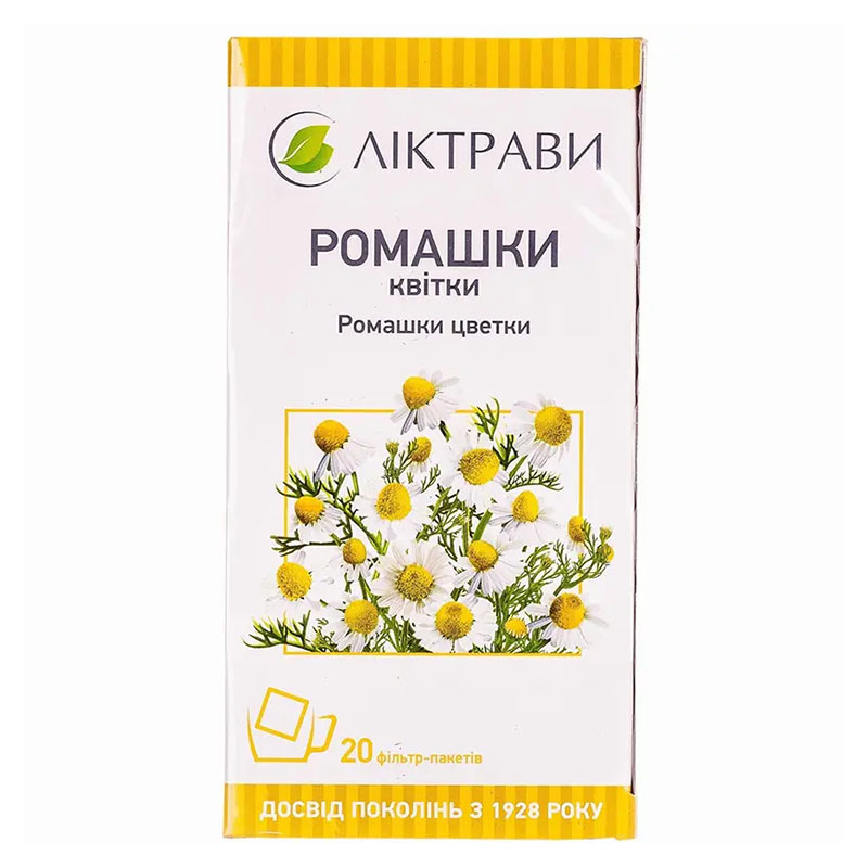 Ромашка квіти по 1.5 г у фільтр-пакетиках 20 шт. - Ліктрави