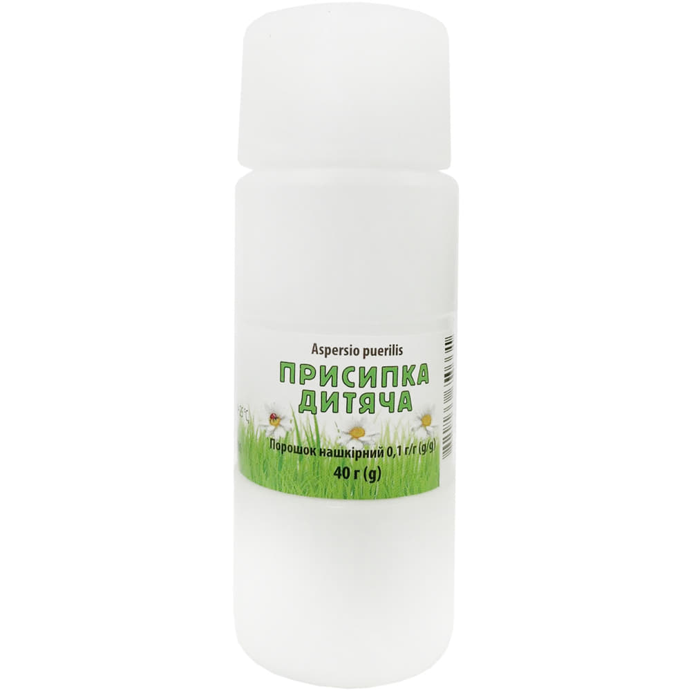 Присыпка детская порошок 0.1 г/г по 40 г в банке - Лубныфарм Присыпка детская порошок 0.1 г/г по 40 г в банке - Лубныфарм