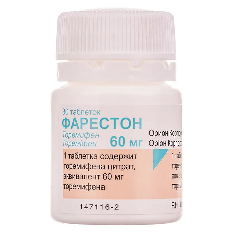 Фарестон таблетки по 60 мг 30 шт. у флаконі