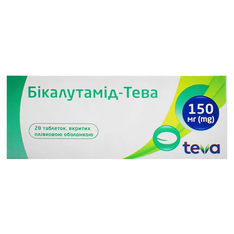 Бикалутамид-Тева таблетки по 150 мг 28 шт. (7х4) Бикалутамид-Тева таблетки по 150 мг 28 шт. (7х4)