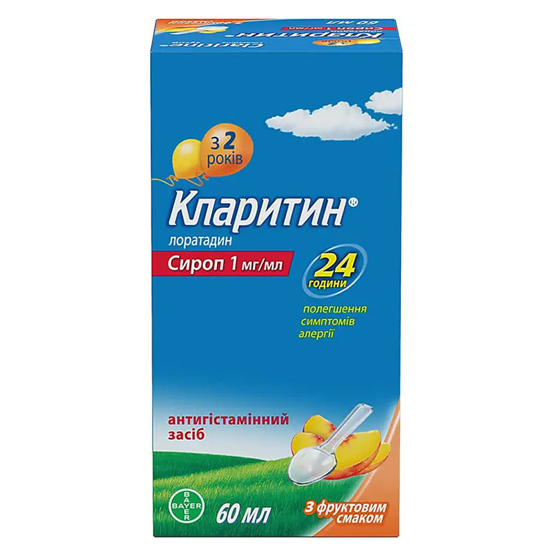 Кларитин сироп 1 мг/мл по 60 мл во флаконе Кларитин сироп 1 мг/мл по 60 мл во флаконе