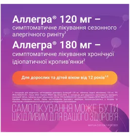 Аллегра 180 мг таблетки по 180 мг 10 шт.