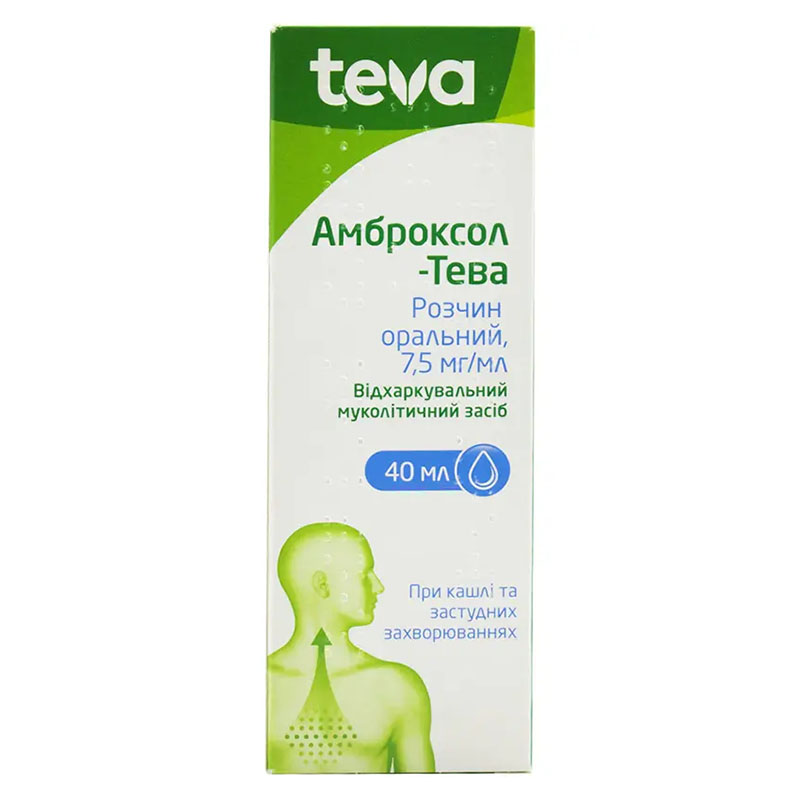 Амброксол-Тева раствор 7.5 мг/мл по 40 мл во флаконе