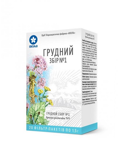Грудной сбор №1 по 1.5 г в фильтр-пакетиках 20 шт. - Виола Грудной сбор №1 по 1.5 г в фильтр-пакетиках 20 шт. - Виола