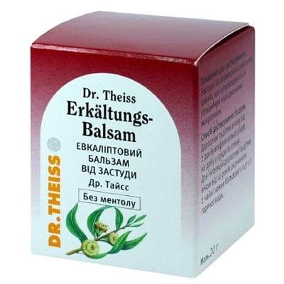 Евкаліптовий бальзам від застуди Др Тайсс мазь по 20 г у банці