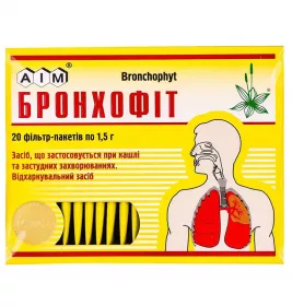 Фіточай Бронхофіт збір по 1.5 г у фільтр-пакетиках 20 шт.