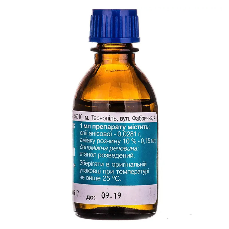 Нашатирно-анісові краплі по 25 мл у флаконі 1 шт.