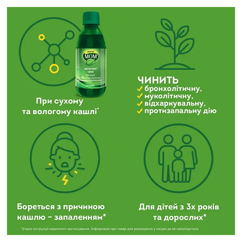 Доктор мом сироп по 150 мл у флаконі
