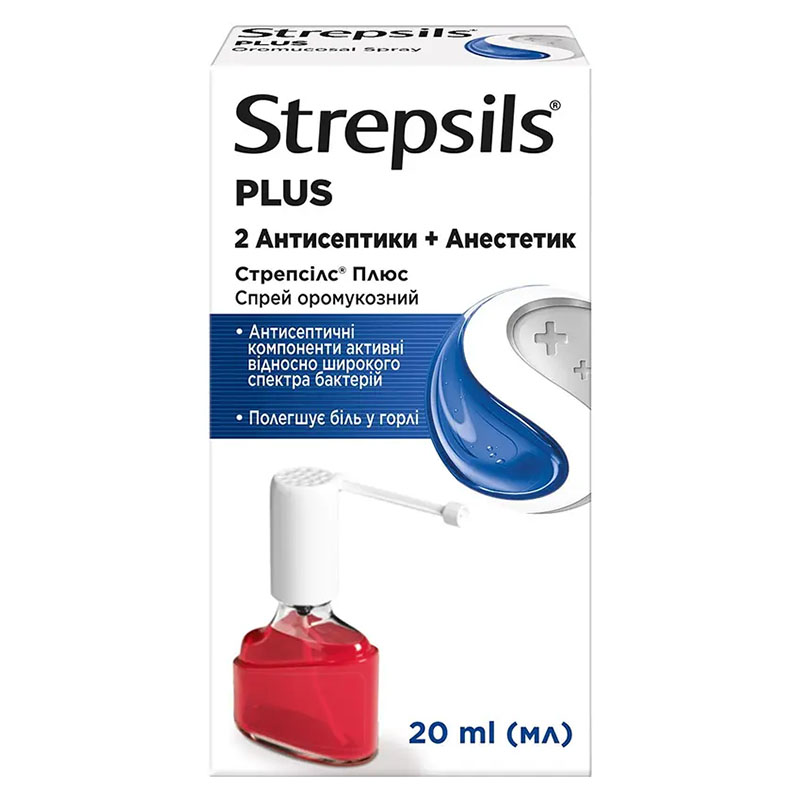 Стрепсілс плюс спрей по 20 мл у флаконі 1 шт.