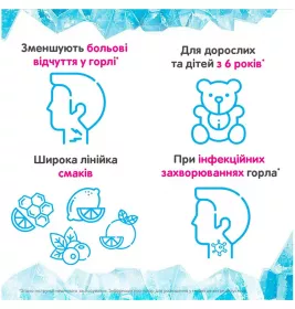 Гексорал Лорсепт зі смаком меду та лимона льодяники 8 шт. (4х2)