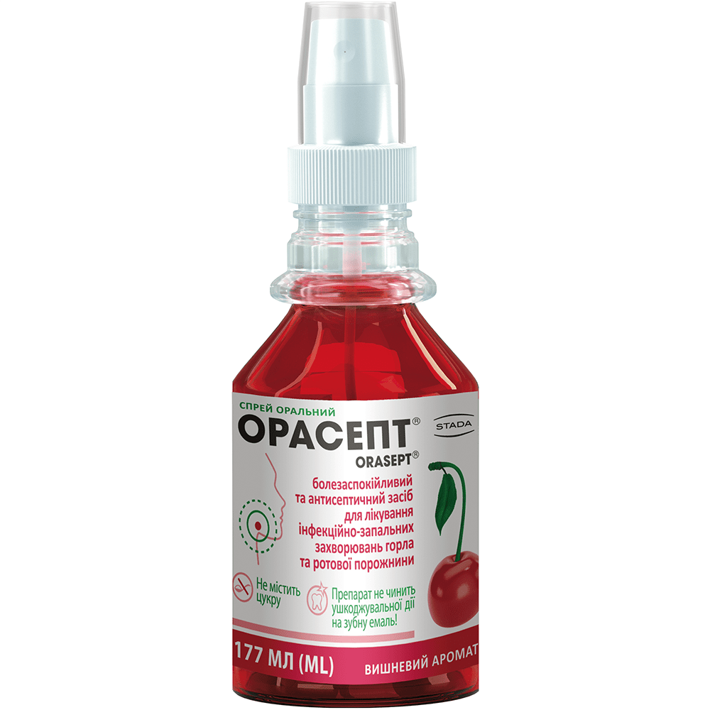 Орасепт спрей 1.4% по 177 мл у флаконі 1 шт.