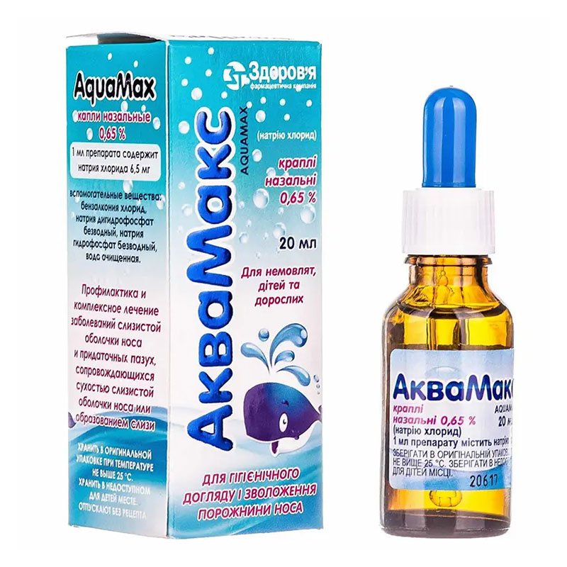 АкваМакс краплі 0,65% по 20 мл у флаконі 1 шт. - Здоров'я