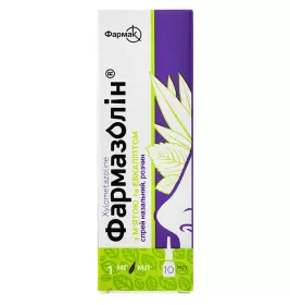 Фармазолін з м'ятою та евкаліптом спрей наз., р-н 1 мг/мл по 1 мл у флаконі 1 шт.