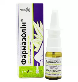 Фармазолін з м'ятою та евкаліптом спрей наз., р-н 1 мг/мл по 1 мл у флаконі 1 шт.