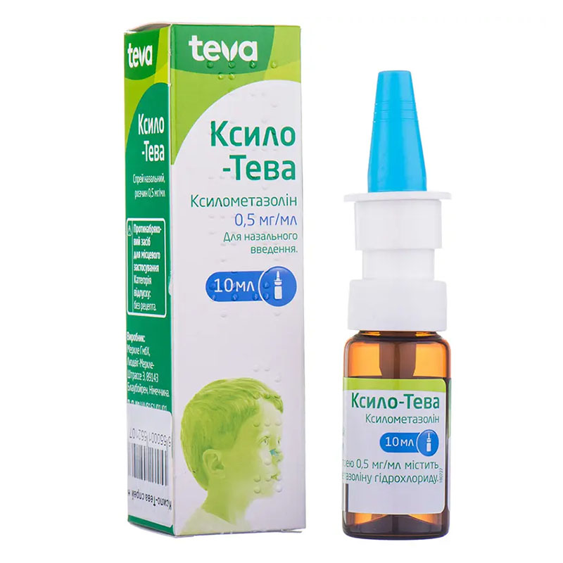 Ксило-Тева спрей 0.5 мг/мл по 10 мл у флаконі 1 шт.