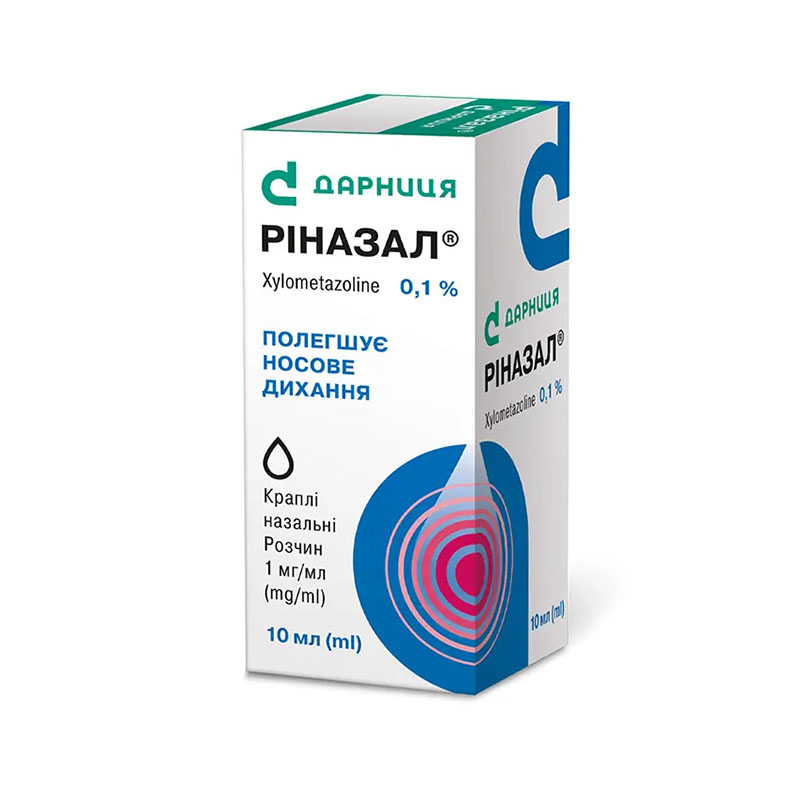 Ріназал-Дарниця краплі 0,1% по 10 мл у флаконі 1 шт.