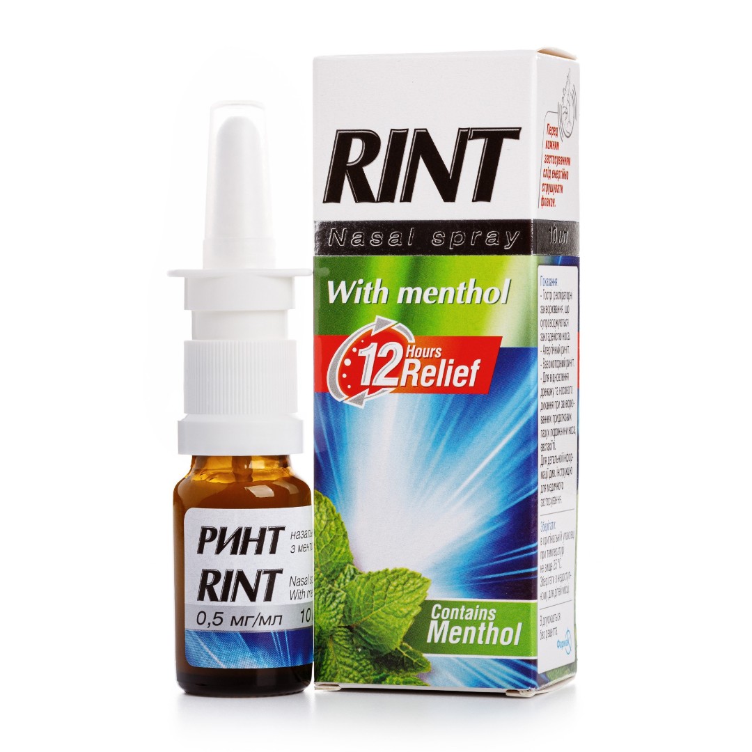 Ринт назальний спрей з ментолом 0,5 мг/г по 10 мл у флаконі 1 шт.