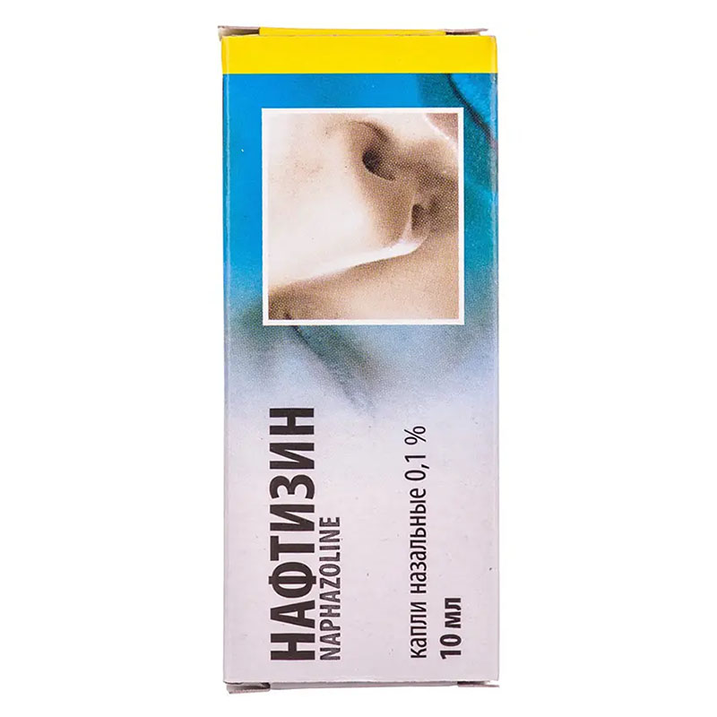 Нафтизин краплі 0.1% по 10 мл у скляному флаконі 1 шт.