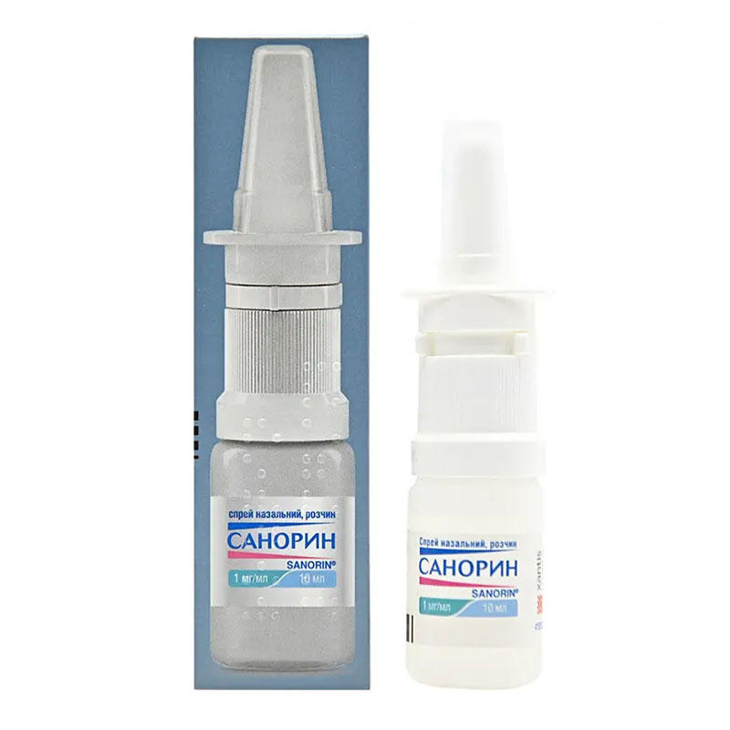Санорин спрей 0.1% по 10 мл во флаконе 1 шт.