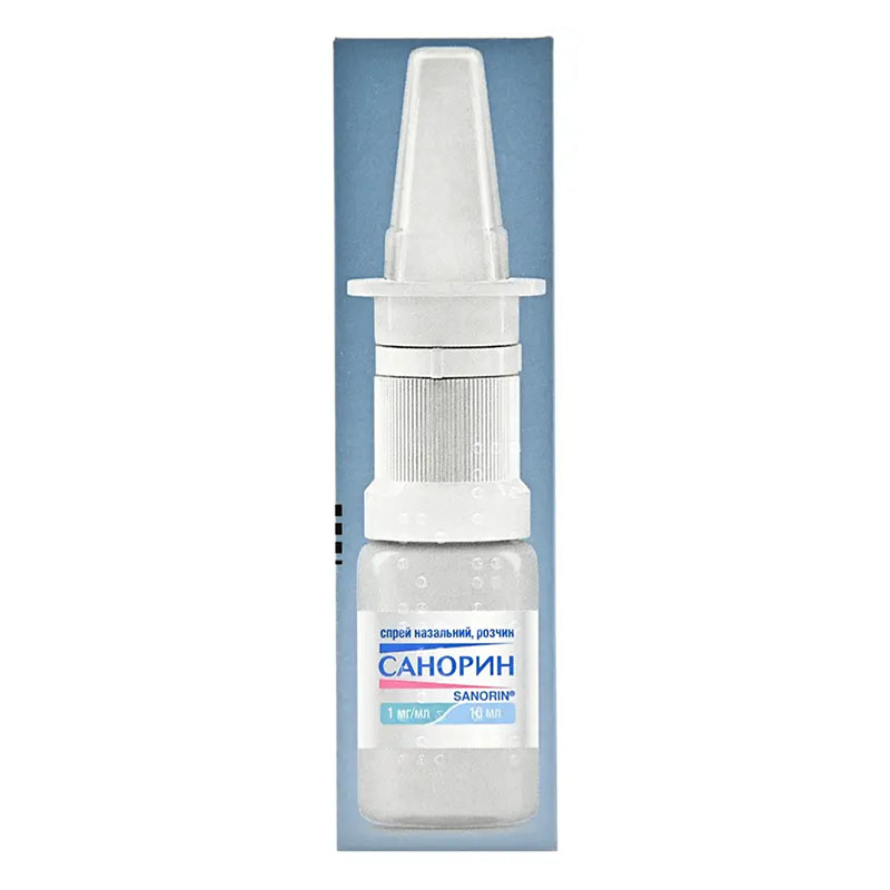 Санорин наз.спрей 0.1% по 10 мл у флаконі 1 шт.