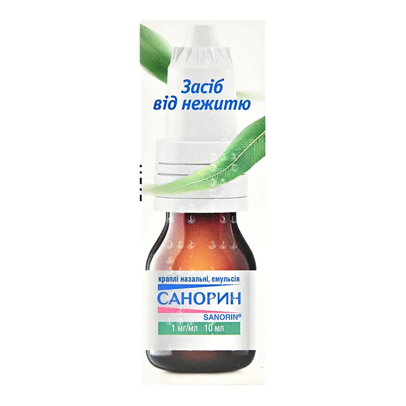 Санорин капли 0.1% по 10 мл во флаконе 1 шт. Санорин капли 0.1% по 10 мл во флаконе 1 шт.