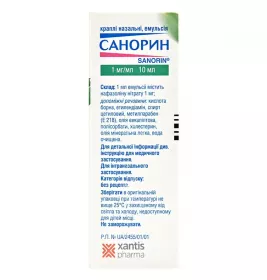 Санорин краплі 0.1% по 10 мл у флаконі 1 шт.