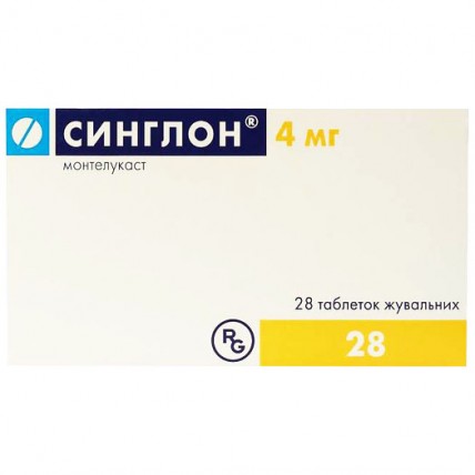 Синглон таблетки по 4 мг 28 шт. (7х4) Синглон таблетки по 4 мг 28 шт. (7х4)