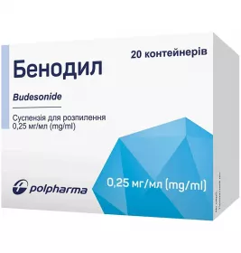 Бенодил сусп.д/распыл.0,25мг/1мл конт.2мл №20