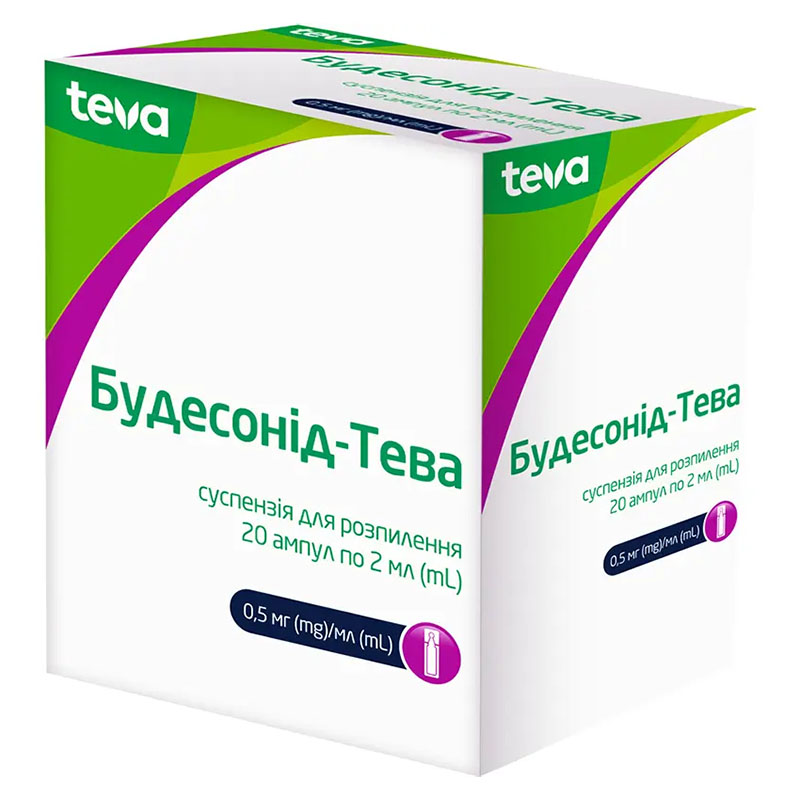 Будесонід-Тева суспензія 0.5 мг/мл в ампулах по 2 мл 20 шт. (5х4).