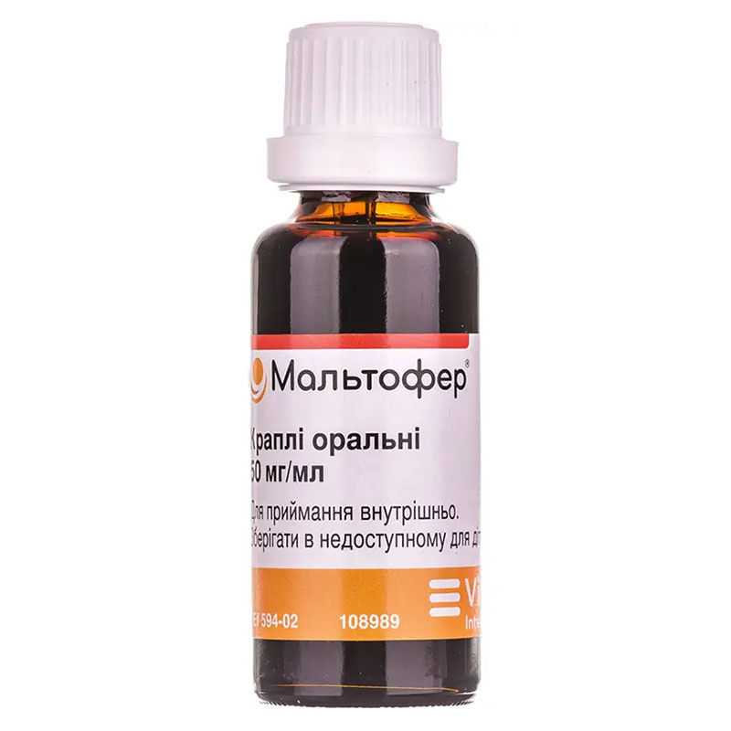 Мальтофер краплі 50 мг/мл по 30 мл у флаконі 1 шт.