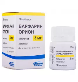 Варфарин Орион таблетки по 3 мг 30 шт. во флаконе