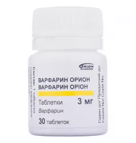 Варфарин Орион таблетки по 3 мг 30 шт. во флаконе