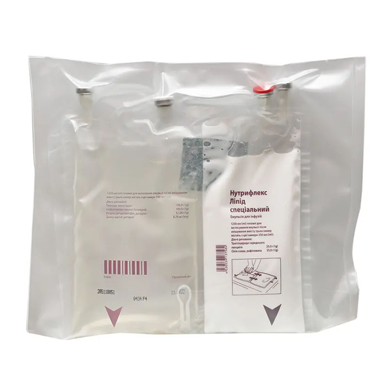 Нутрифлекс Ліпід спеціальний емульсія для інфузій по 1250 мл у мішках трикамерних 5 шт.