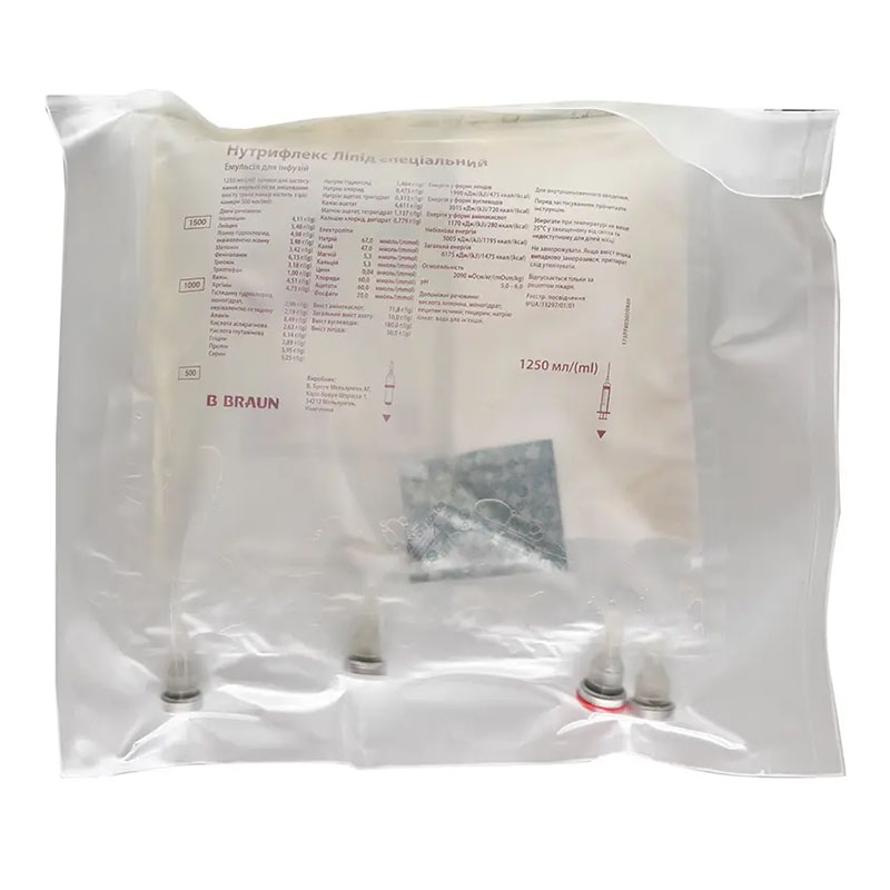 Нутрифлекс Ліпід спеціальний емульсія для інфузій по 1250 мл у мішках трикамерних 5 шт.