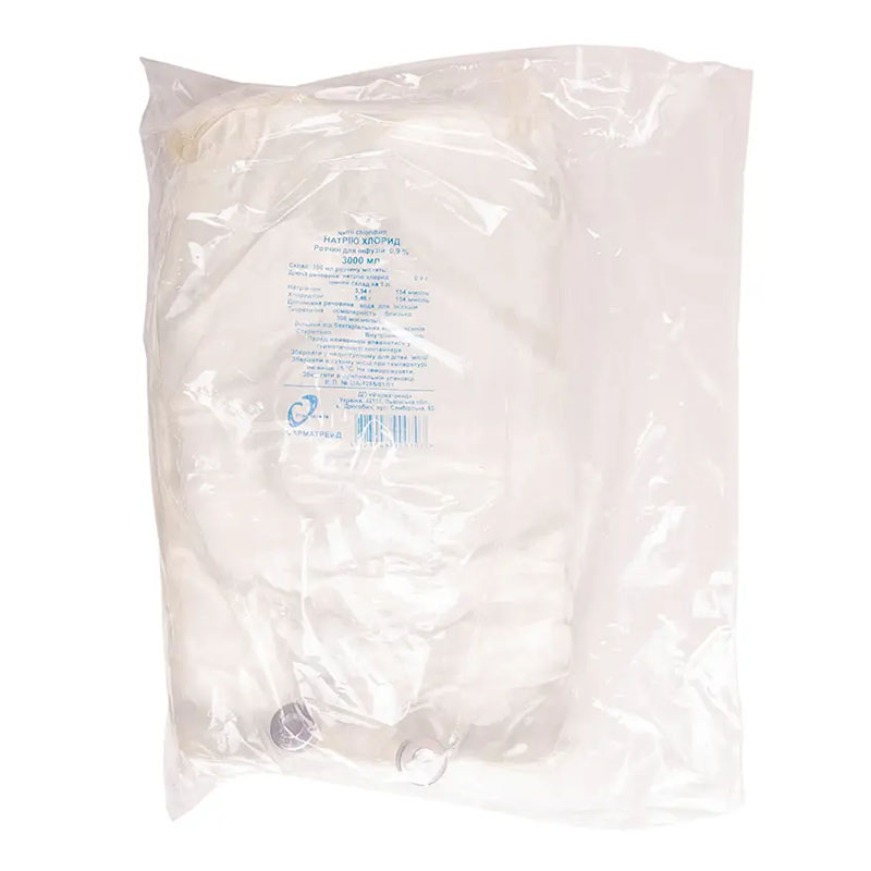 Натрію хлорид розчин для інфузій 0,9% 3000 мл у контейнері 1 шт. - Фарматрейд